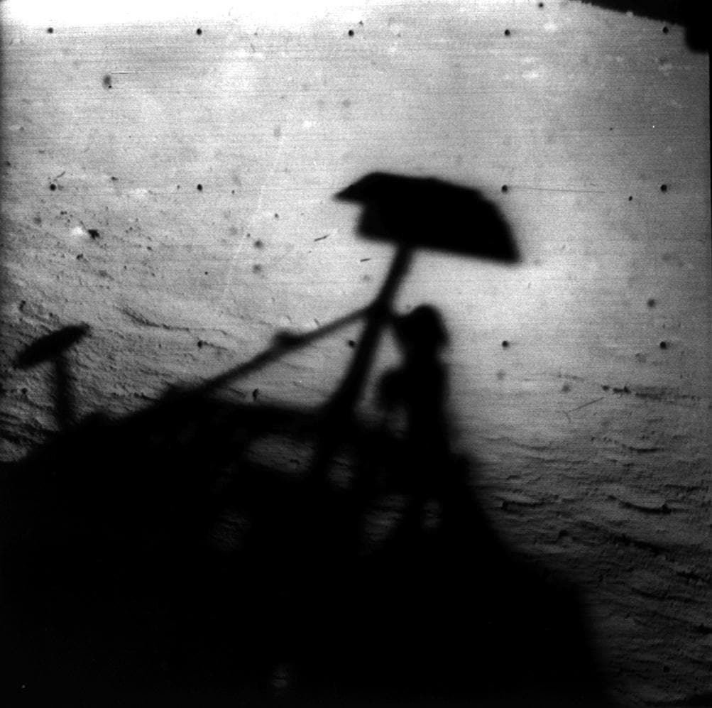 Shadow of Surveyor 1 on moon's surface