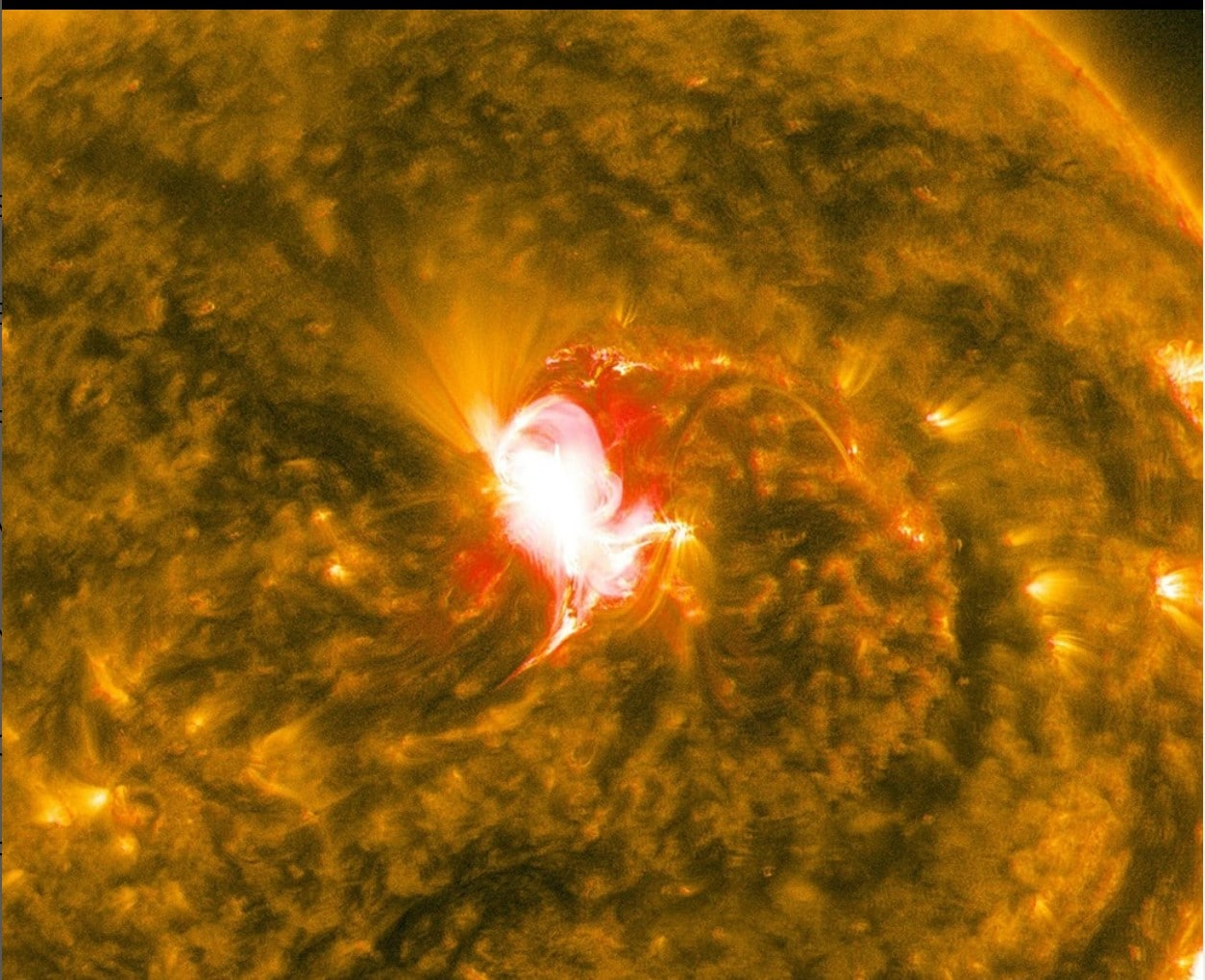 NASA Goddard's Solar Dynamics Observatory captured this medium-sized solar flare emerged in 2015.