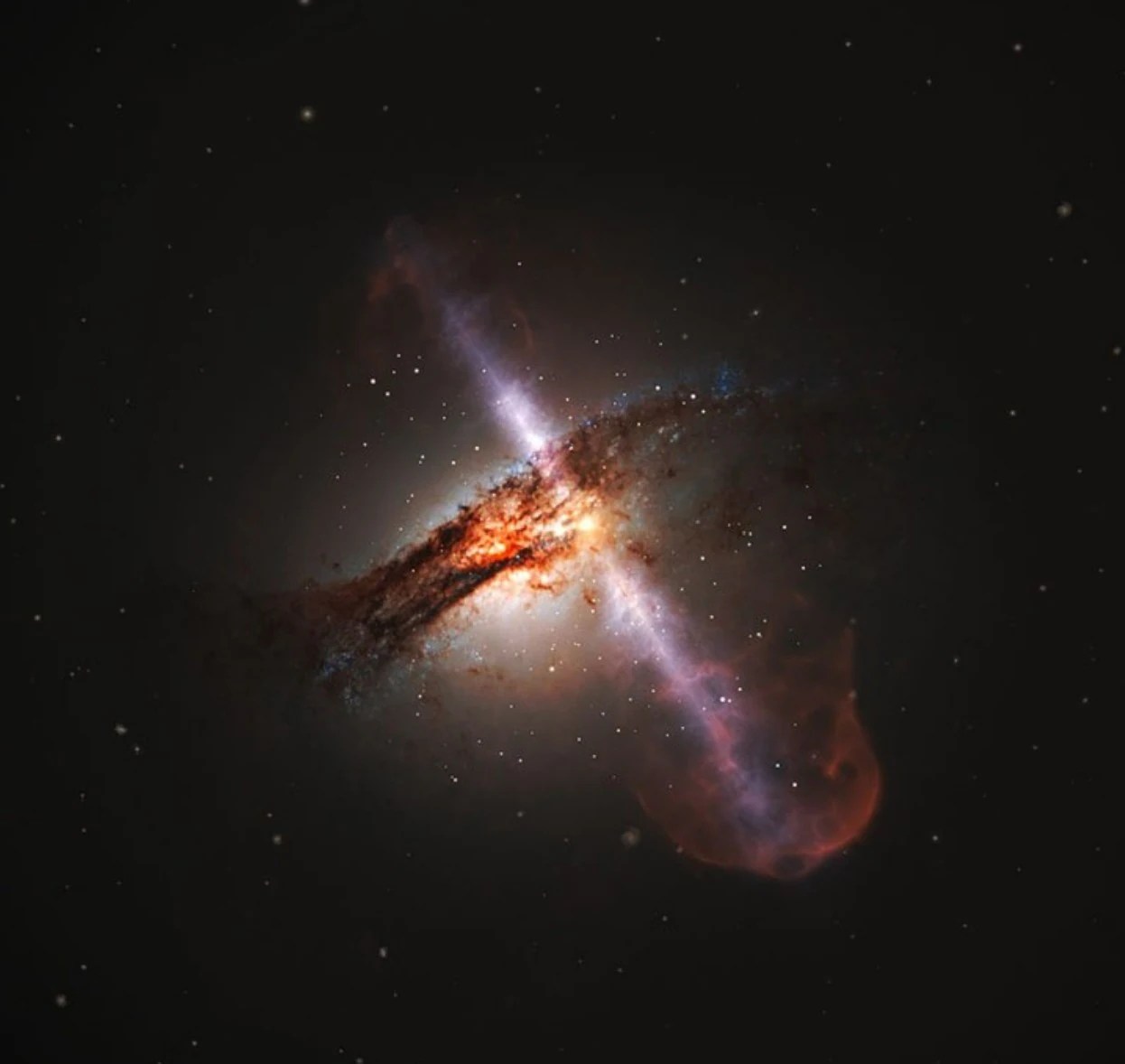 Centaurus A galaxy facing tidal disruptions due to black hole