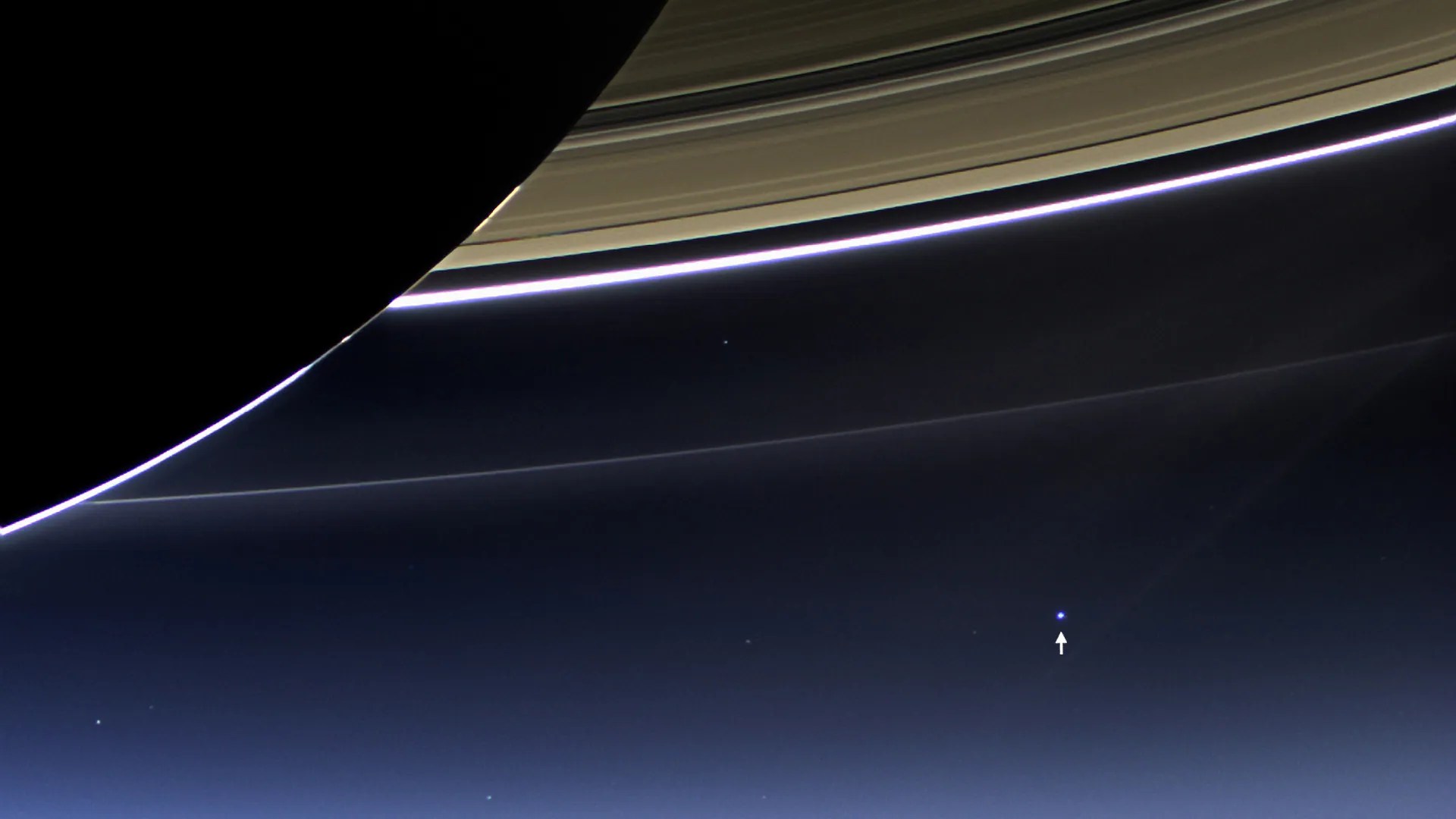 Earth's view from Saturn rings.