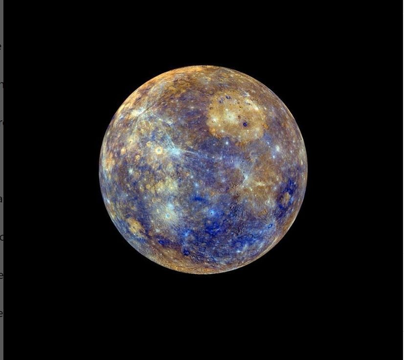 The image captures a sparkling view of Mercury.